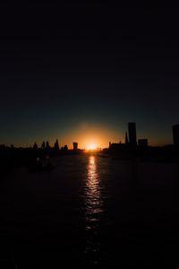 View of sunset over river