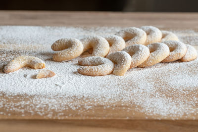 Close-up of cookies on table