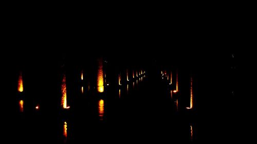 View of illuminated tunnel