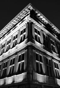 Low angle view of building at night