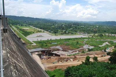 High angle view of landscape against sky