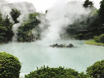 Scenic view of waterfall