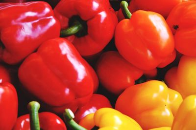 Full frame shot of bell peppers at market