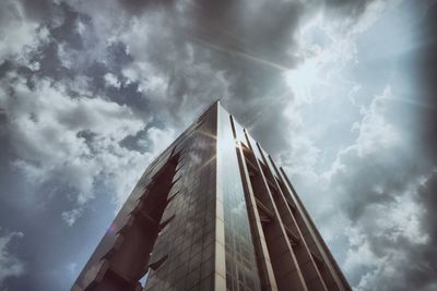 Low angle view of skyscrapers against sky