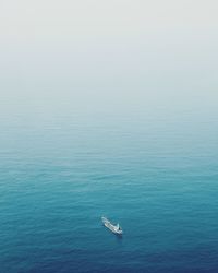 Boat sailing in sea