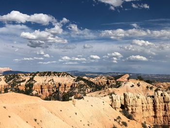 Scenic view of landscape against cloudy sky