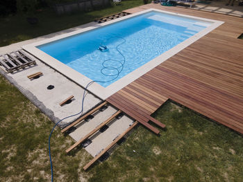 High angle view of swimming pool