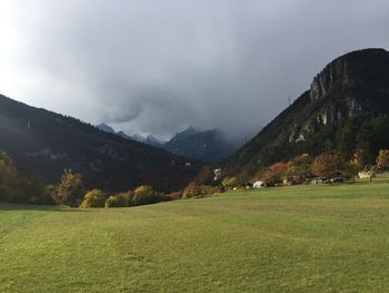 Scenic view of field against sky
