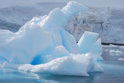 Scenic view of frozen sea