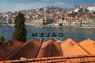 View of river with buildings in background
