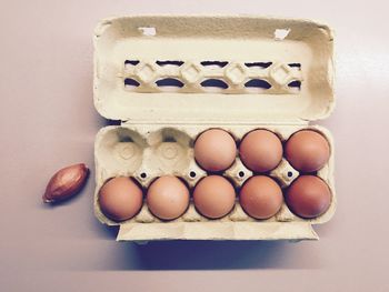 Close-up of eggs in plate