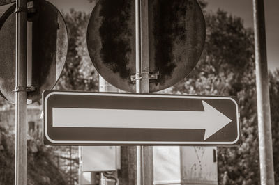 Close-up of road sign