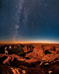 Rock formations at night