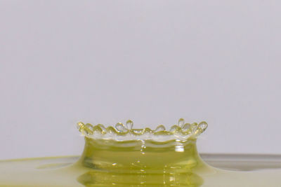 Close-up of water against white background