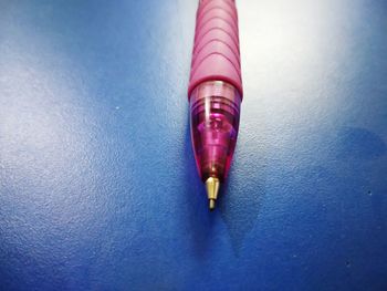 High angle view of pencils on table