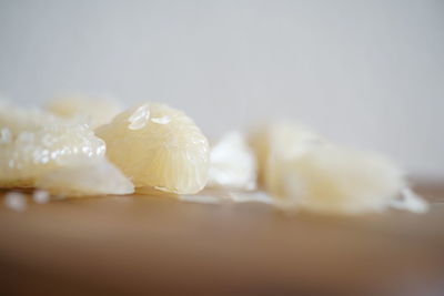Close-up of ice cream on table