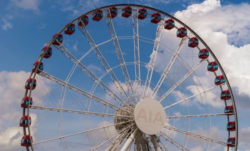 Low angle view of ferris wheel against sky
