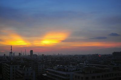 High angle view of cityscape