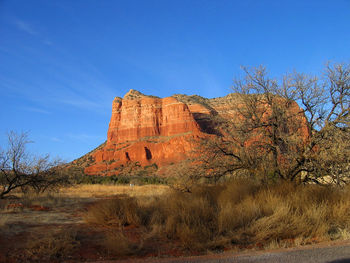 Low angle view of rock formation