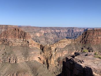 Scenic view of rock formations against clear sky