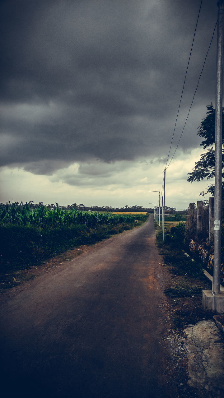 ROAD ON FIELD AGAINST SKY