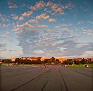 Road against cloudy sky