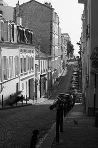 Empty road in city