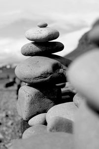 Close-up of pebbles on beach