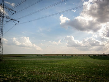 Scenic view of field against sky