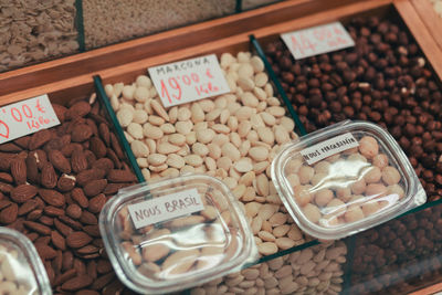 High angle view of food at market stall