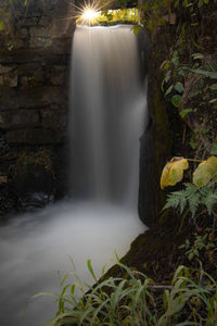 Scenic view of waterfall