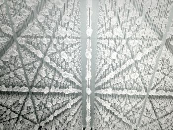 Close-up of snow on window