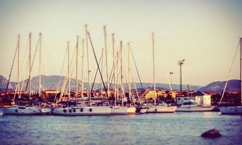 Boats in harbor