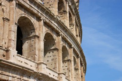 Low angle view of historical building against sky
