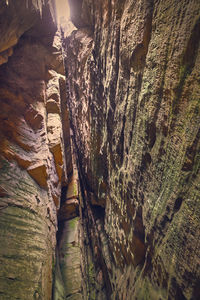 Low angle view of rock formation