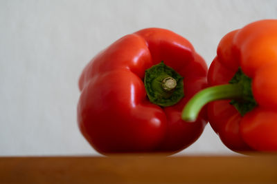 Close-up of bell peppers on table