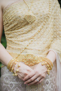 Close-up of woman hand holding hands