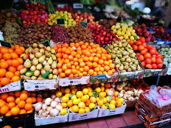Fruits for sale at market stall