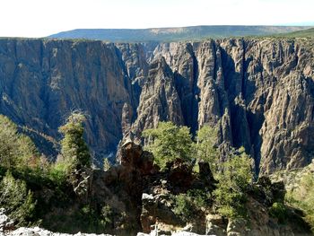 Panoramic view of landscape and mountains against sky