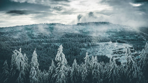 Panoramic shot of land against sky
