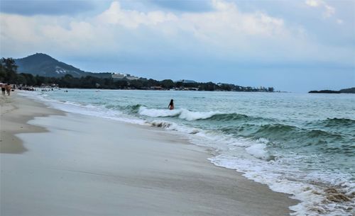 Scenic view of beach against sky