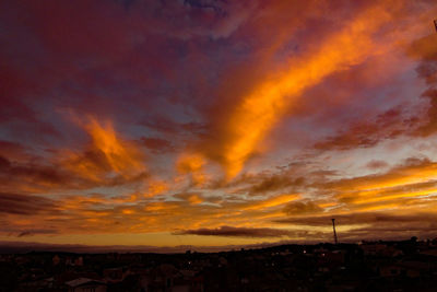 Scenic view of dramatic sky during sunset