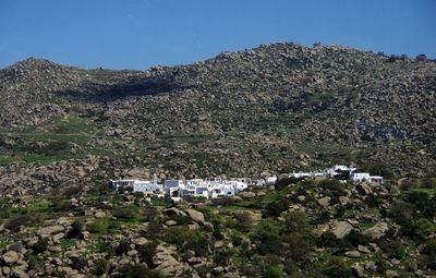 Scenic view of landscape and mountains against sky