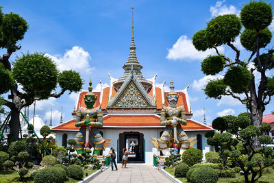 View of temple building against sky