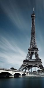 Low angle view of eiffel tower against sky in city