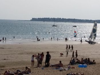 People enjoying at beach