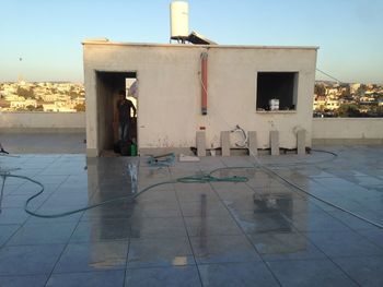 Exterior of building against clear sky