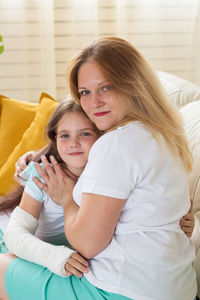 Portrait of mother and daughter