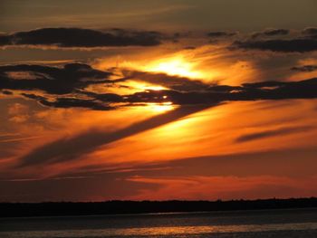 Scenic view of sunset over sea