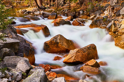 Scenic view of waterfall